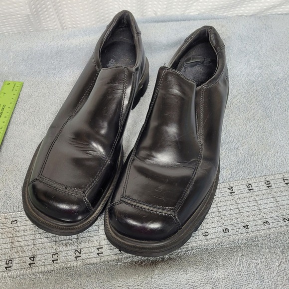Dr. Martens Other - Dr. Martens 9A50 Black Leather‎ Square Toe Slip On Loafers Mens 12